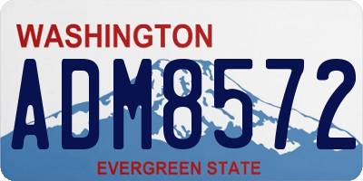 WA license plate ADM8572