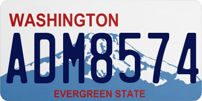 WA license plate ADM8574