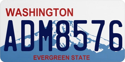 WA license plate ADM8576