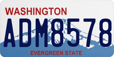 WA license plate ADM8578