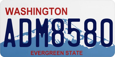 WA license plate ADM8580