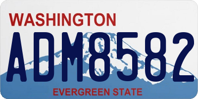 WA license plate ADM8582