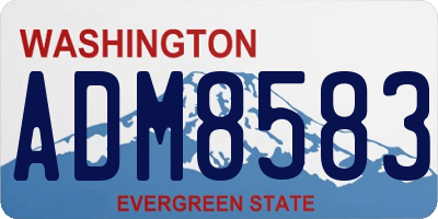 WA license plate ADM8583