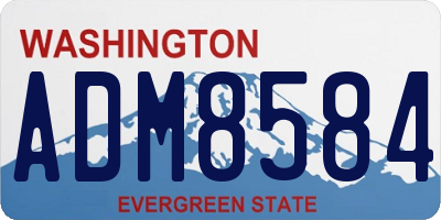 WA license plate ADM8584