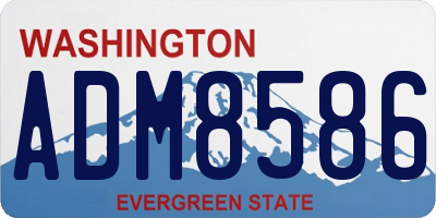 WA license plate ADM8586