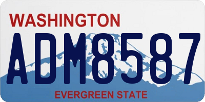 WA license plate ADM8587