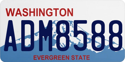 WA license plate ADM8588