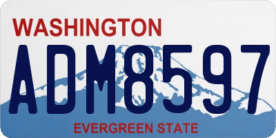 WA license plate ADM8597