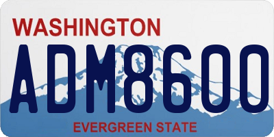 WA license plate ADM8600