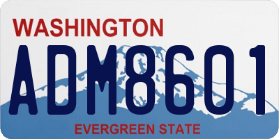 WA license plate ADM8601