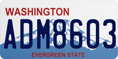 WA license plate ADM8603