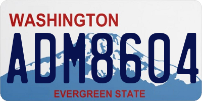 WA license plate ADM8604