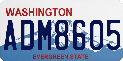 WA license plate ADM8605