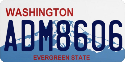 WA license plate ADM8606