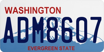 WA license plate ADM8607