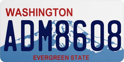 WA license plate ADM8608