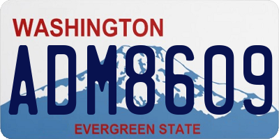 WA license plate ADM8609