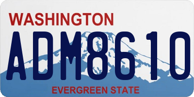 WA license plate ADM8610