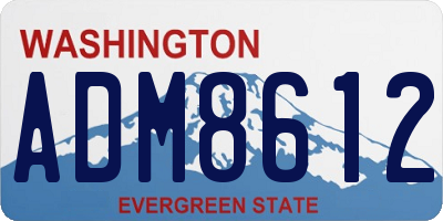 WA license plate ADM8612