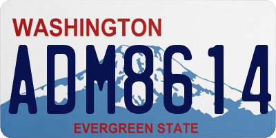 WA license plate ADM8614