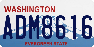 WA license plate ADM8616