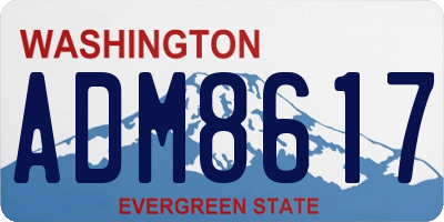 WA license plate ADM8617