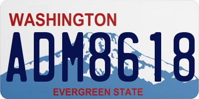 WA license plate ADM8618