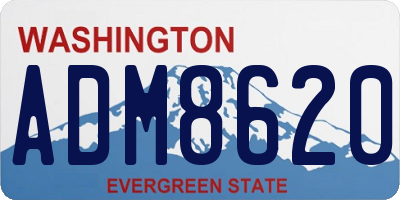 WA license plate ADM8620