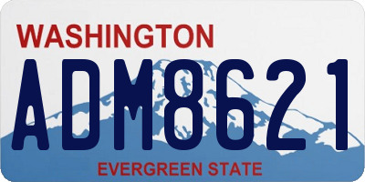 WA license plate ADM8621