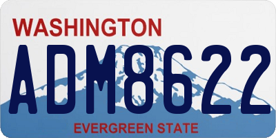 WA license plate ADM8622