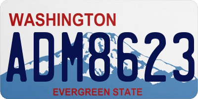 WA license plate ADM8623
