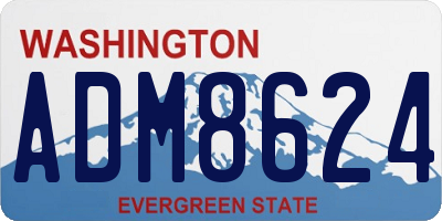 WA license plate ADM8624