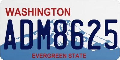 WA license plate ADM8625