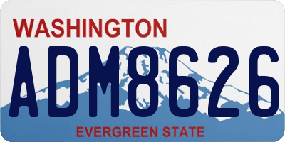 WA license plate ADM8626
