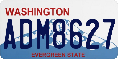 WA license plate ADM8627