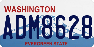 WA license plate ADM8628