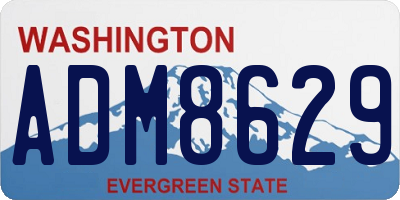 WA license plate ADM8629