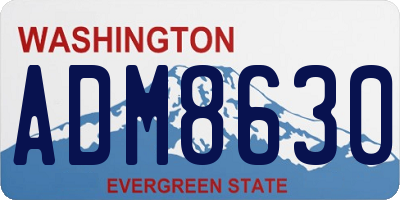 WA license plate ADM8630