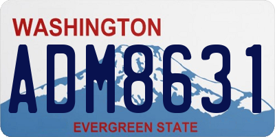 WA license plate ADM8631