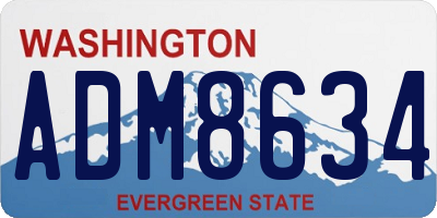WA license plate ADM8634