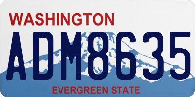 WA license plate ADM8635