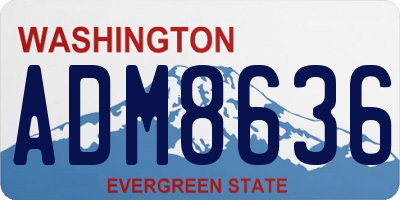 WA license plate ADM8636