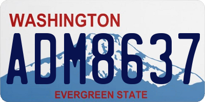 WA license plate ADM8637