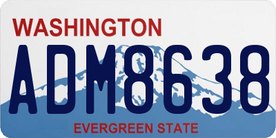 WA license plate ADM8638