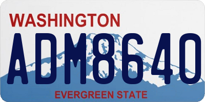 WA license plate ADM8640