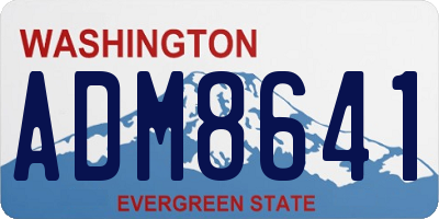 WA license plate ADM8641
