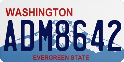 WA license plate ADM8642