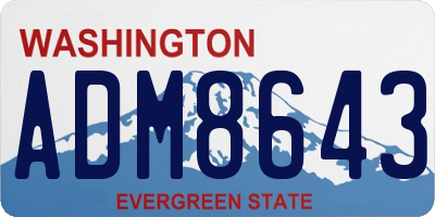 WA license plate ADM8643