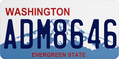 WA license plate ADM8646