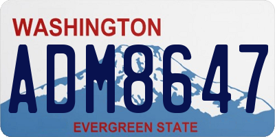 WA license plate ADM8647